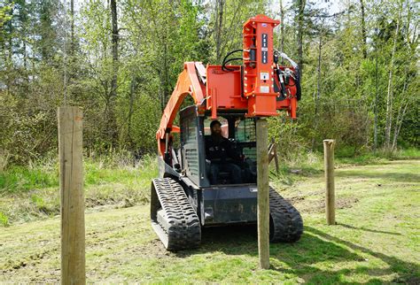 t-post driver for skid steer|skid steer attachments post driver.